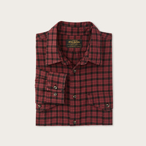 Lightweight alaskan guide shirt by Filson | Port / black plaid (Red)