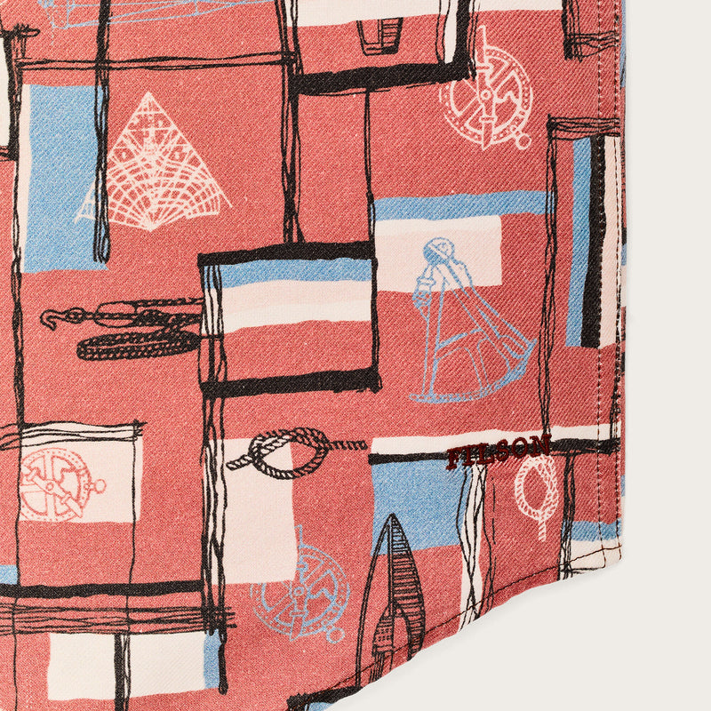 Short sleeve lightweight alaskan guide shirt by Filson | Russet / print (Pink)