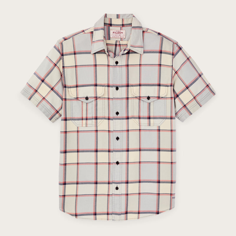 Short sleeve lightweight alaskan guide shirt by Filson | Light blue / tan pla (Multicolor)