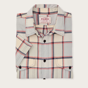 Short sleeve lightweight alaskan guide shirt by Filson | Light blue / tan pla (Multicolor)
