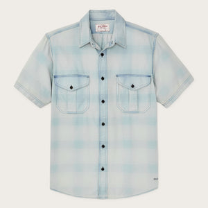 Short sleeve lightweight alaskan guide shirt by Filson | Indigo plaid (Blue)