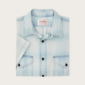Short sleeve lightweight alaskan guide shirt by Filson | Indigo plaid (Blue)