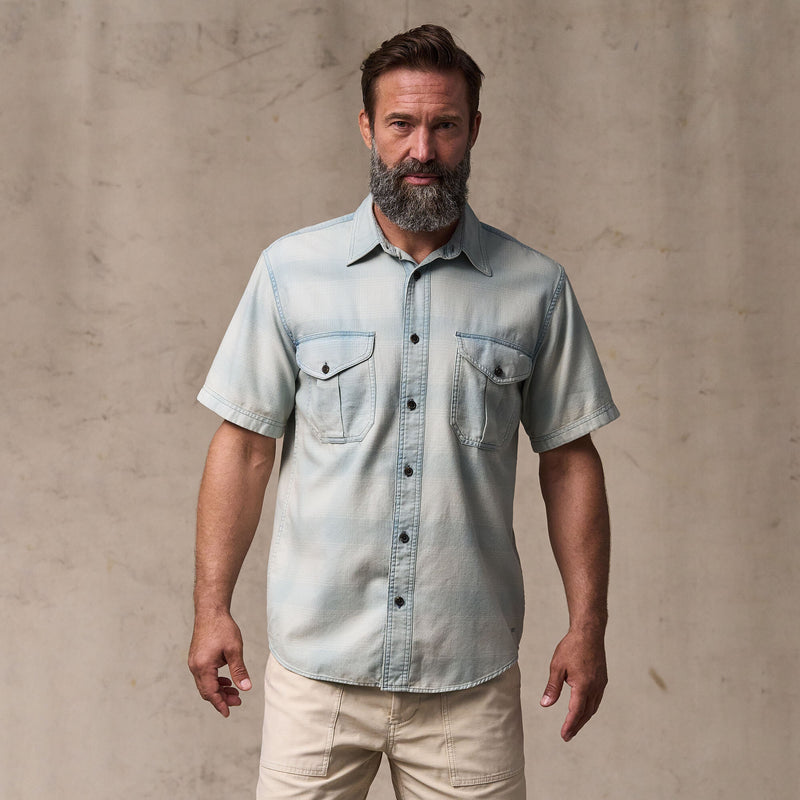 Short sleeve lightweight alaskan guide shirt by Filson | Indigo plaid (Blue)