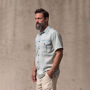 Short sleeve lightweight alaskan guide shirt by Filson | Indigo plaid (Blue)