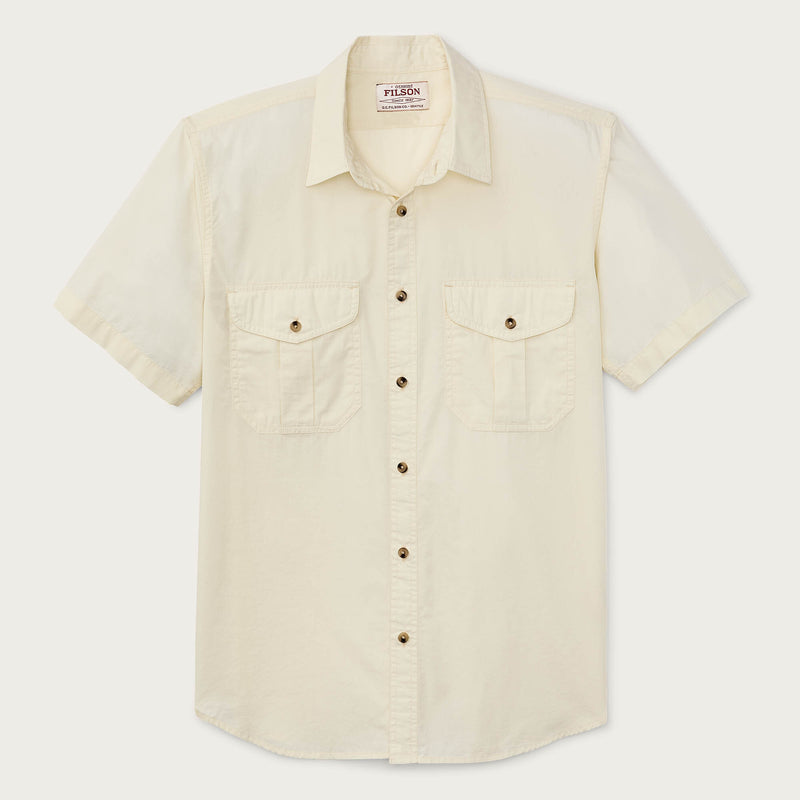 Filson's washed short sleeve feather cloth shirt by Filson | Ivory (Beige)