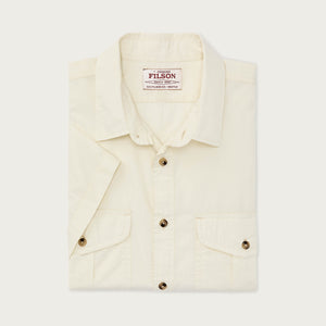 Filson's washed short sleeve feather cloth shirt by Filson | Ivory (Beige)