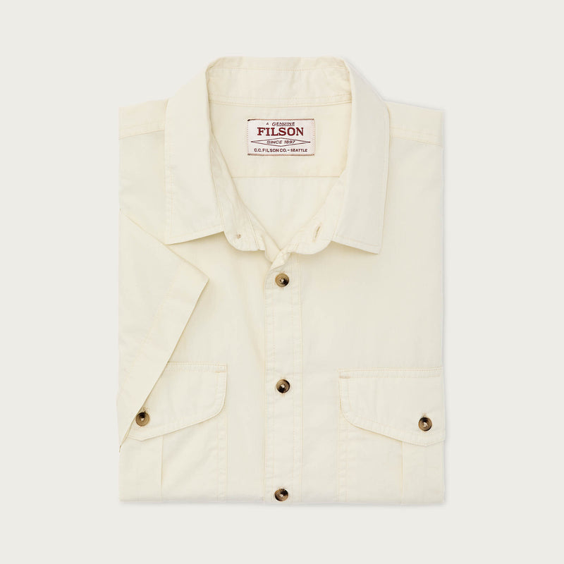 Filson's washed short sleeve feather cloth shirt by Filson | Ivory (Beige)