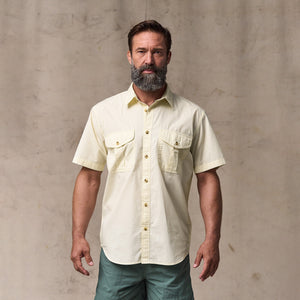 Filson's washed short sleeve feather cloth shirt by Filson | Ivory (Beige)