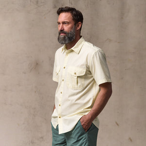 Filson's washed short sleeve feather cloth shirt by Filson | Ivory (Beige)