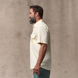 Filson's washed short sleeve feather cloth shirt by Filson | Ivory (Beige)