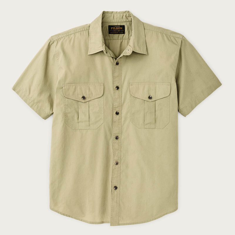 Filson's washed short sleeve feather cloth shirt by Filson | Lakebed (Beige)