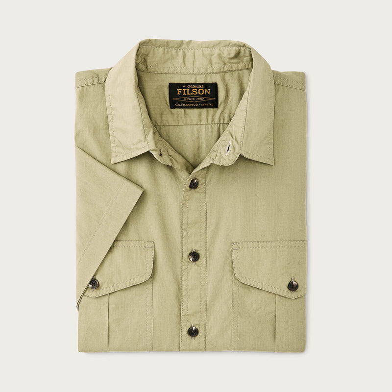Filson's washed short sleeve feather cloth shirt by Filson | Lakebed (Beige)