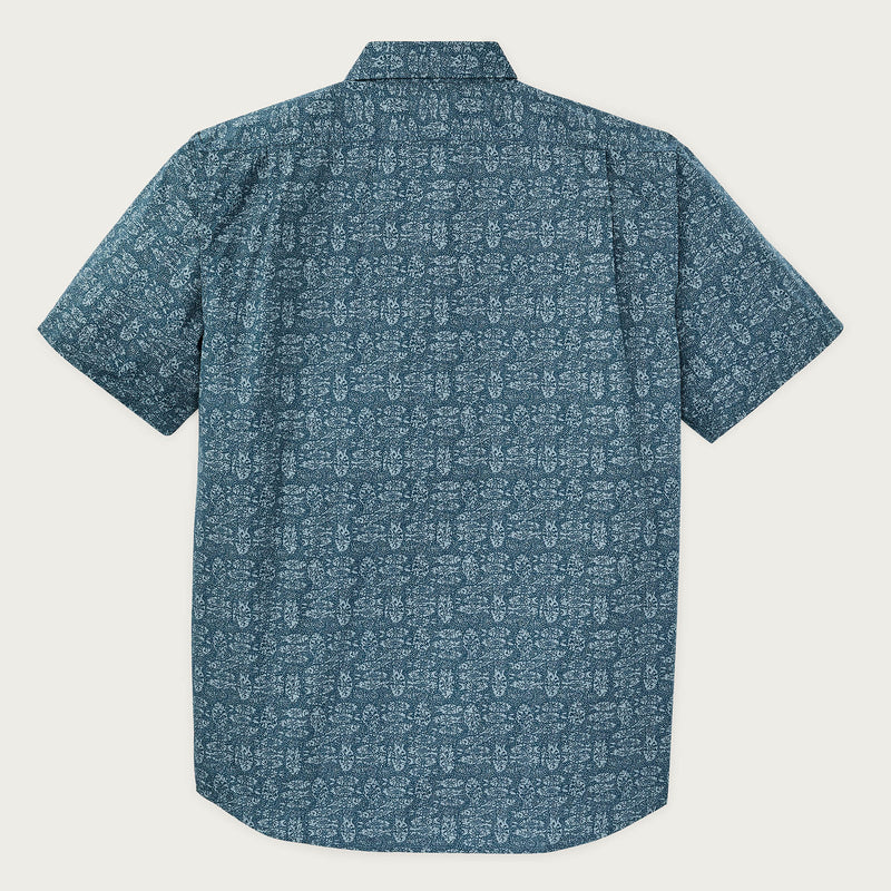 Filson's washed short sleeve feather cloth shirt by Filson | Blue / print (Blue)