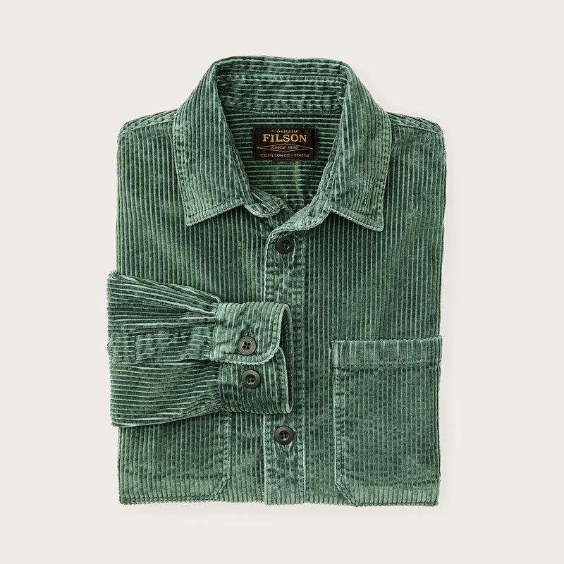 Chemise velours côtelé 6 raies by Filson | Seabed green (Green)