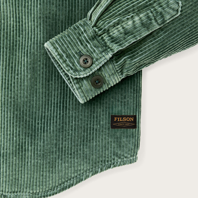 Chemise velours côtelé 6 raies by Filson | Seabed green (Green)