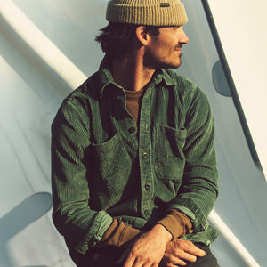 Chemise velours côtelé 6 raies by Filson | Seabed green (Green)