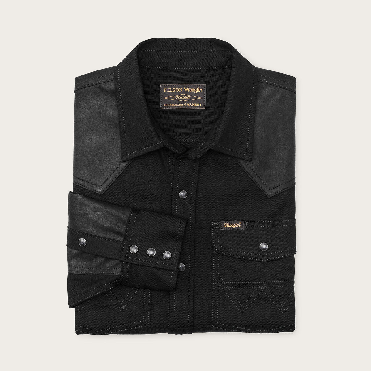 Wrangler Western Shirt – Camicia In Denim Uomo, Risciacquo Nero, Taglia M