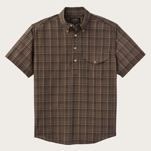 Short sleeve madras popover shirt by Filson | Brown / olive plaid (Brown)