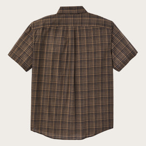 Short sleeve madras popover shirt by Filson | Brown / olive plaid (Brown)
