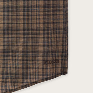 Short sleeve madras popover shirt by Filson | Brown / olive plaid (Brown)