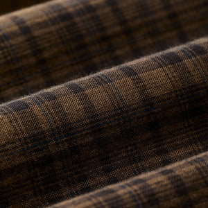 Short sleeve madras popover shirt by Filson | Brown / olive plaid (Brown)