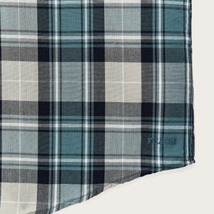 Short sleeve madras popover shirt by Filson | Gray / teal multi (Blue)