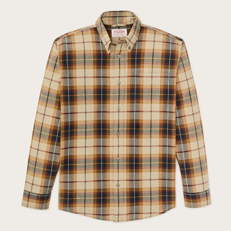 Madras button-down shirt by Filson | Tan / spruce multi (Yellow)