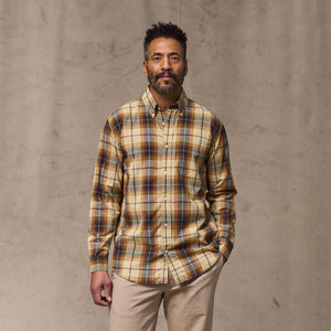 Madras button-down shirt by Filson | Tan / spruce multi (Yellow)