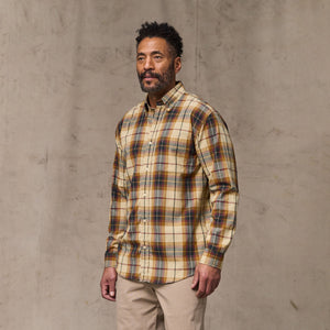 Madras button-down shirt by Filson | Tan / spruce multi (Yellow)