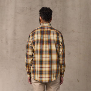 Madras button-down shirt by Filson | Tan / spruce multi (Yellow)