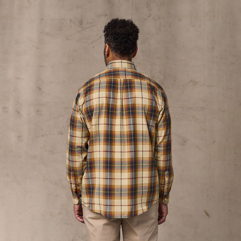 Madras button-down shirt by Filson | Tan / spruce multi (Yellow)