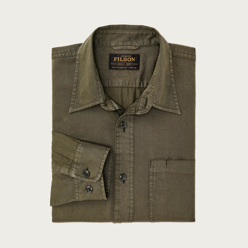 4.5-oz. twill shirt by Filson | Military olive (Green)