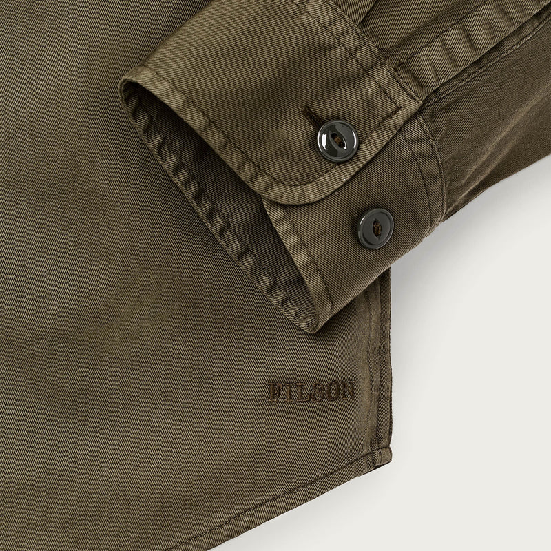 4.5-oz. twill shirt by Filson | Military olive (Green)