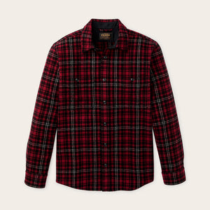 8-oz. wool guide shirt by Filson | Wine / black plaid (Red)
