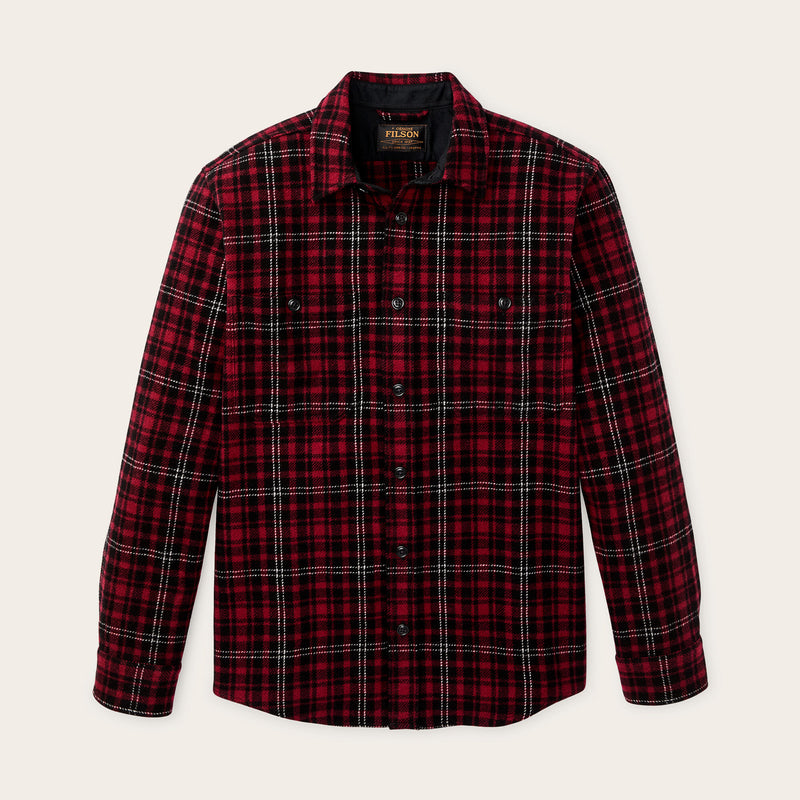8-oz. wool guide shirt by Filson | Wine / black plaid (Red)