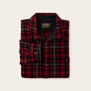 8-oz. wool guide shirt by Filson | Wine / black plaid (Red)