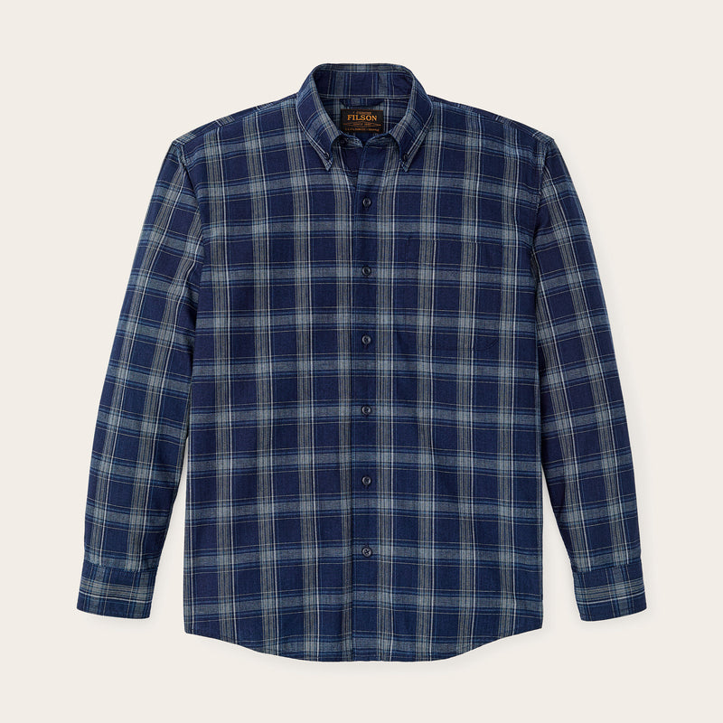 Chambray button-down shirt by Filson | Dark indigo plaid (Blue)