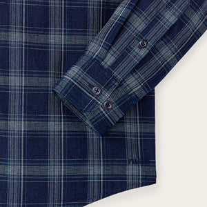 Chambray button-down shirt by Filson | Dark indigo plaid (Blue)