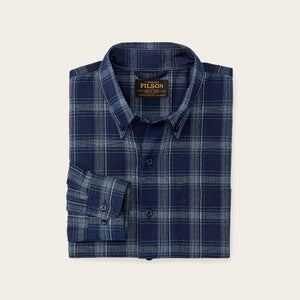 Chambray button-down shirt by Filson | Dark indigo plaid (Blue)