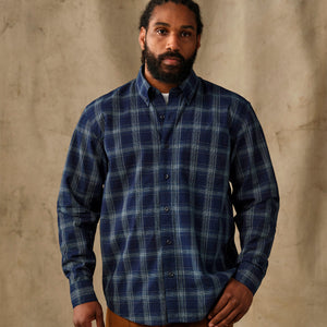 Chambray button-down shirt by Filson | Dark indigo plaid (Blue)