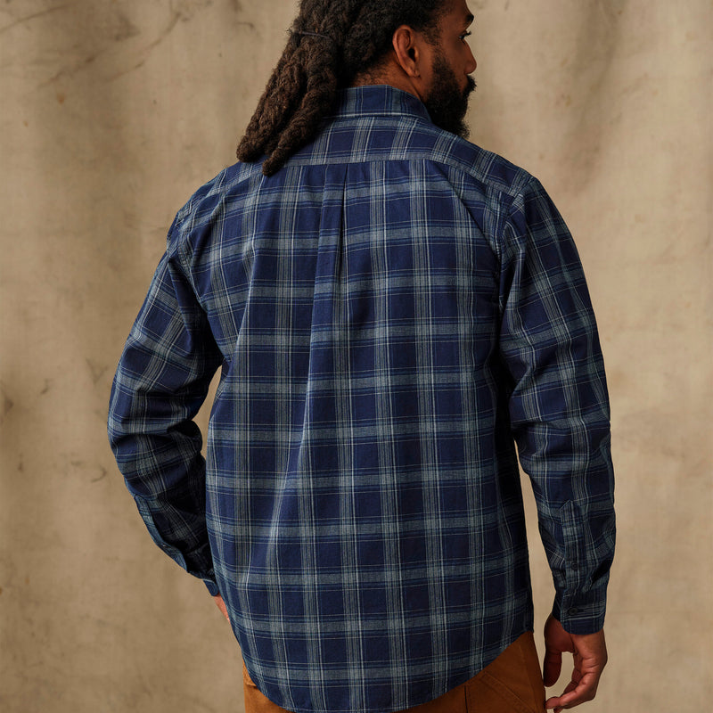 Chambray button-down shirt by Filson | Dark indigo plaid (Blue)