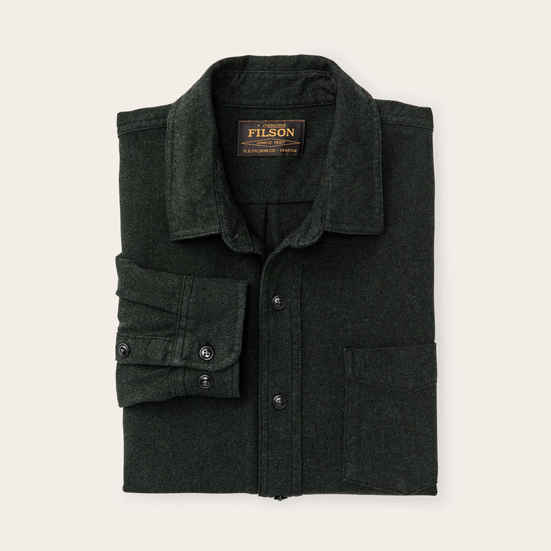 Rustic flannel shirt by Filson | Dark moss heather (Black)