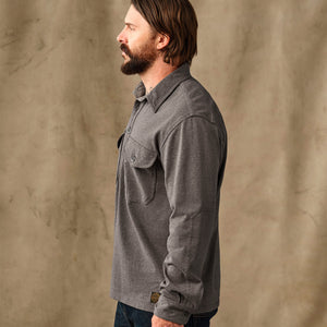 Field knit pullover shirt by Filson | Smoke heather (Brown)
