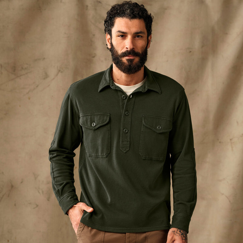 Field knit pullover shirt by Filson | Dark timber (Green)