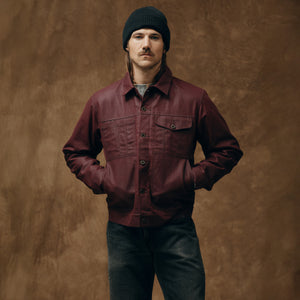 Tin cloth short lined cruiser jacket by Filson | Fired brick (Red)