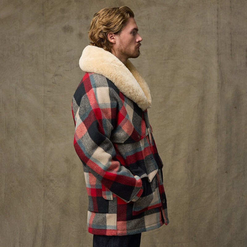 Lined mackinaw wool packer coat by Filson | Red / cream / blue p (Multicolor)