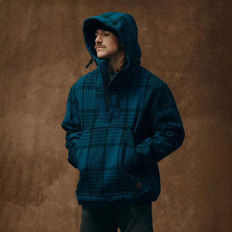 Mackinaw wool anorak by Filson | Blue / black plaid (Blue)