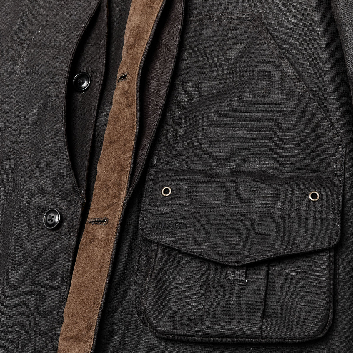 Filson Hunting Tin cloth hunting jacket by Filson | Cinder (Grey)