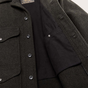 Long mackinaw wool cruiser by Filson | Peat black (Gray)