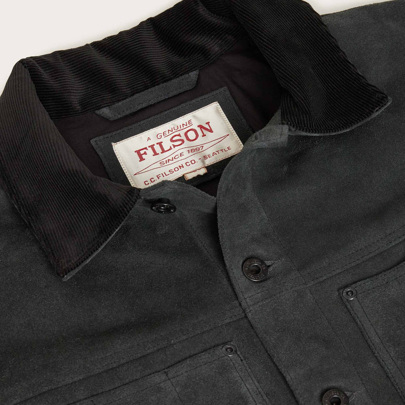 Veste cruiser courte en daim par Filson | Smoke (Brown)